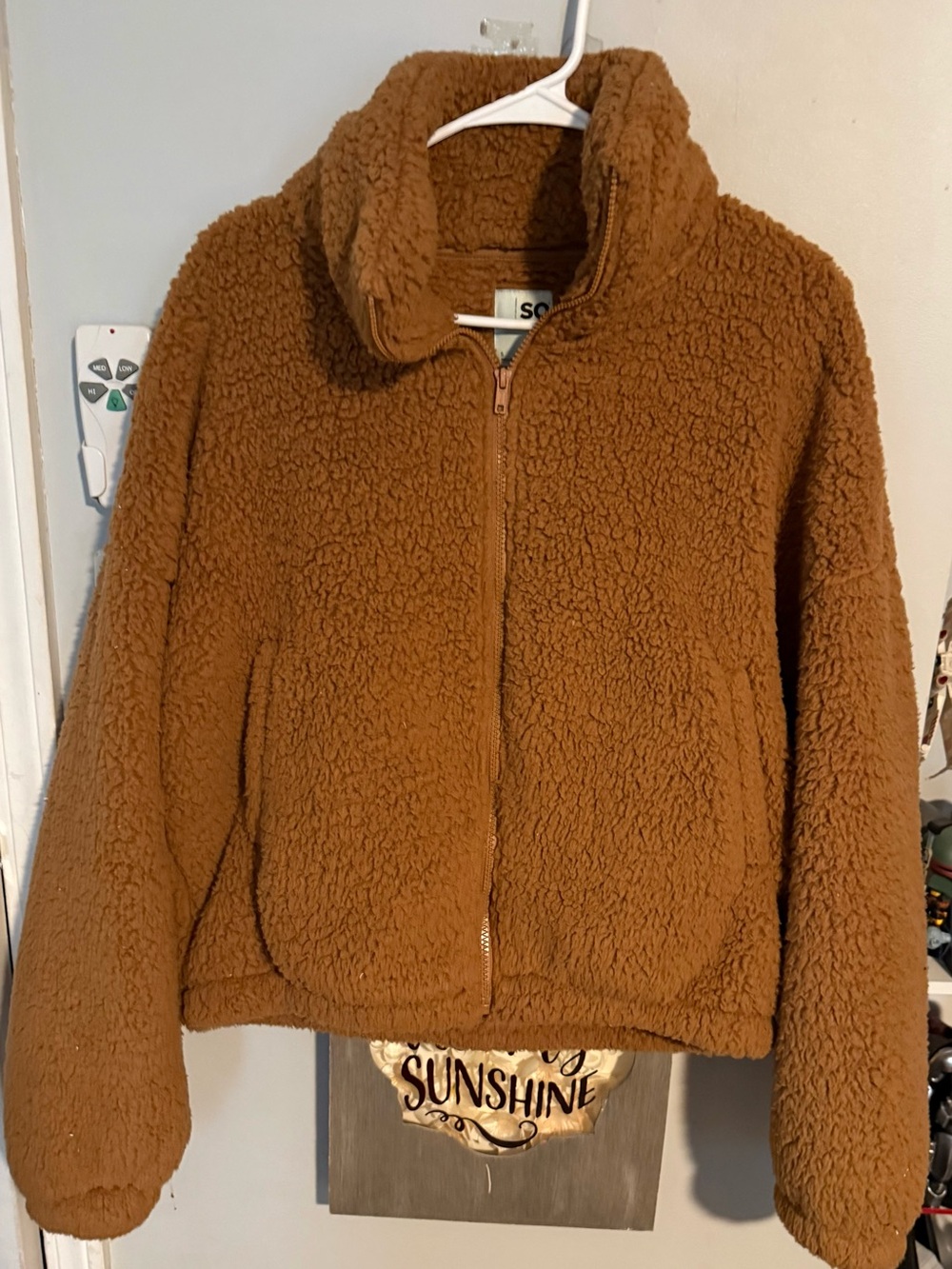SO Size Small Cozy Women's Brown Sherpa Zip Jacket